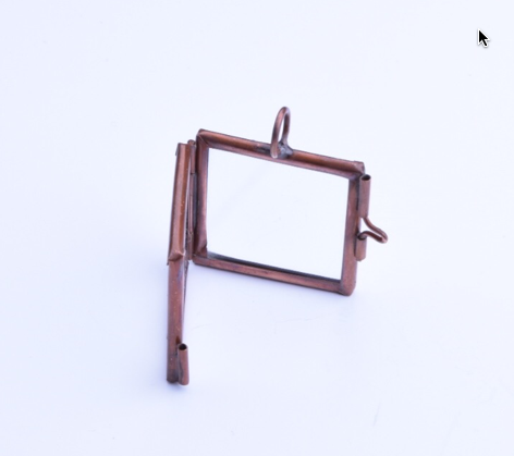 Our Glass Frame Locket Pendants Square copper, PKG/6