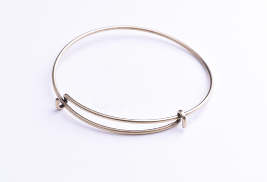 6 inch Brass ox Wire Bangle Bracelet with no ball catch, ea