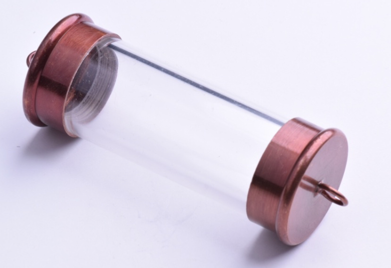 Memory capsule Pendant, antique copper Glass, ea