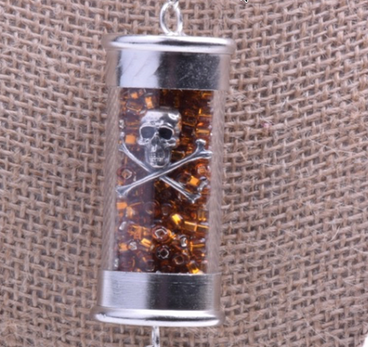 Message in a bottle  pendant, silver, ea