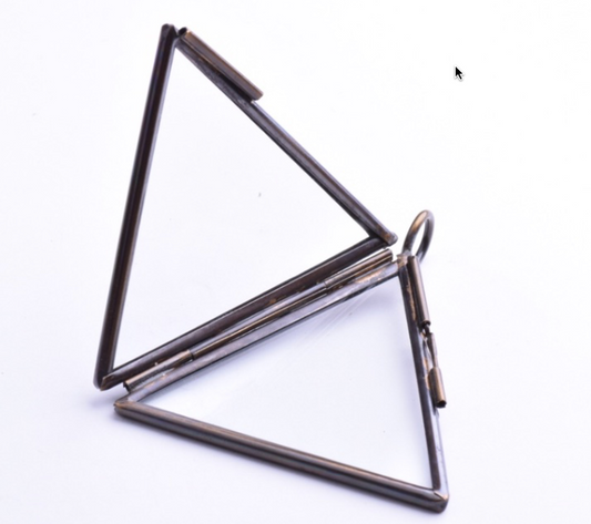 2in Equi Triangle, Vintage Brass- Our Glass Frame Pendant pk/6