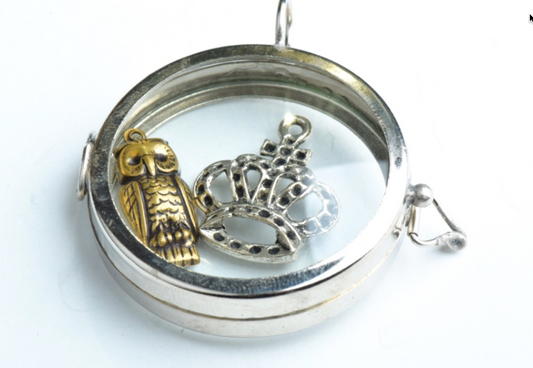 Round Our Glass Shadow Box Pendant Locket