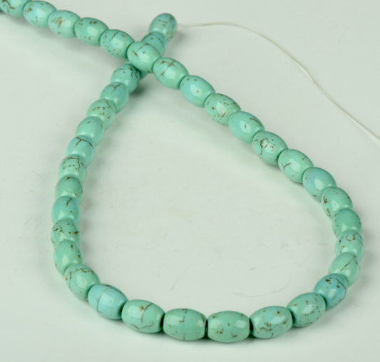 10mm Turquoise Barrel Beads, 16 inch strand