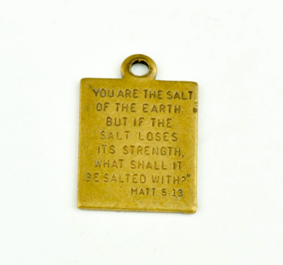 13mm Salt of the Earth Bible Charms, vintage brass, pack of 6