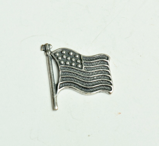 American Flag Charm Silver antique finish sold in 6 each packs