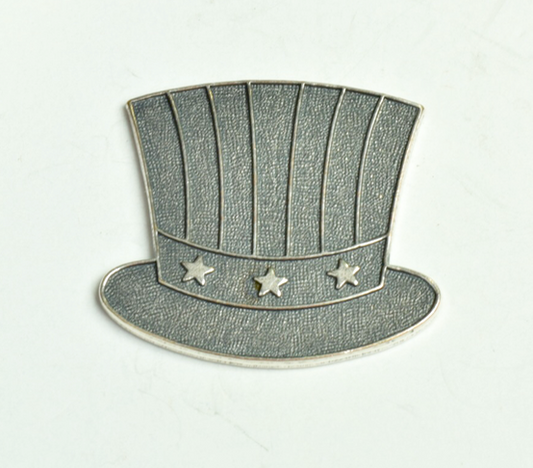 Uncle Sam Hat Classic Silver Finish, pk/6