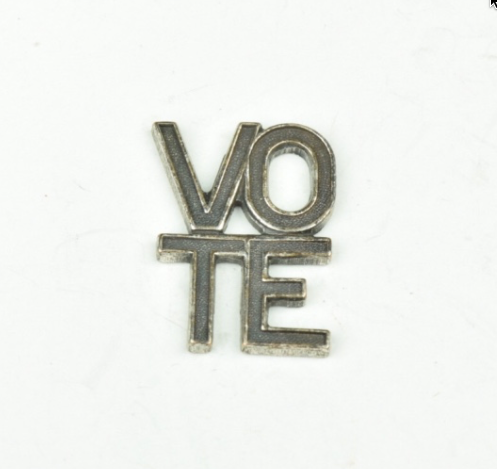 Vote charm antique silver finish sold 6 each