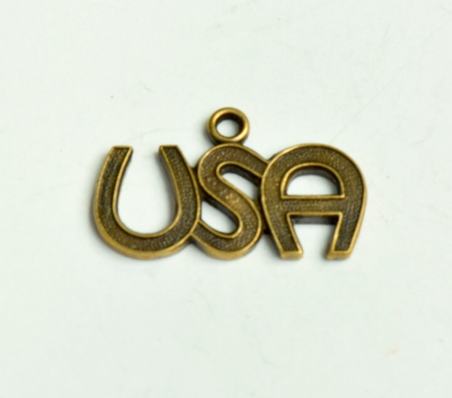USA Charm Brass stamping sold in 6 each