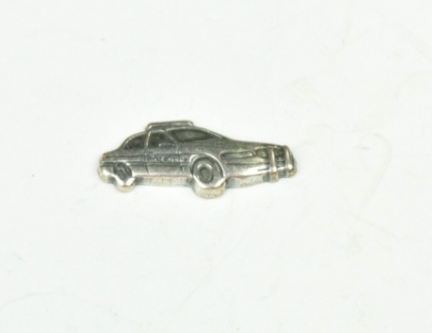 Police car charm antique silver brass plated silver , 6 each