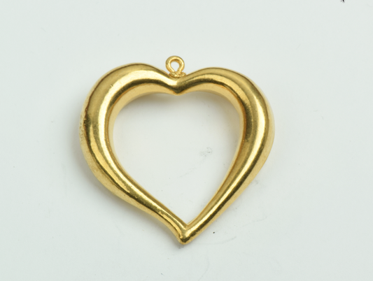 40mm Open Heart Pendant Charm, Antique Gold, pack of 1