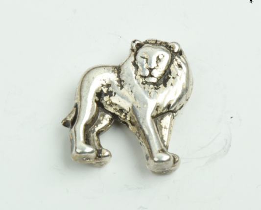 30mm Standing Lion Charm, Antiqued Silver, pack of 6