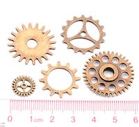 Steampunk Watch Parts Gears CogWheel Charm Assortment, Mixed size, Antique Gold, Pack of 24