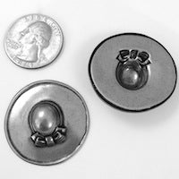 33mm Monet Hat Stampings, antique silver, pack of 6