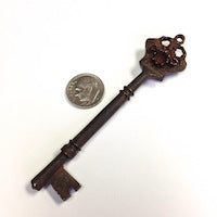 95mm Rustic Crown Keys Pendant Charms, pack of 2