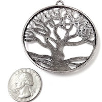 58mm Divergent Amity Faction Tree of Life, vintage silver, pack of 6