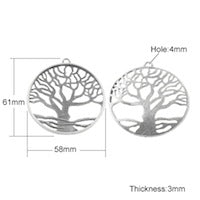 58mm Divergent Amity Faction Tree of Life, vintage silver, pack of 6