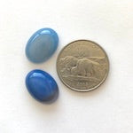 18mm Natural Denim Blue Agate Gemstone Cabochons, SemiPrecious Flat Back, 18x13mm, pack of 6