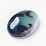 25mm Natural Blue Agate Gemstone Cabochons, SemiPrecious Dragon Matrix, Flat Back, pack of 1