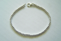 Sterling Silver Jewelry, 3mm Beads Bracelet EA