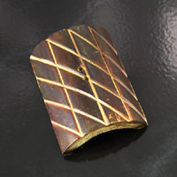53x38mm Dark Crisscross Bamboo Button, pk/6