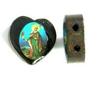 17X19mm Oval Wooden Rosary Beads, San Ramon, pack of 6