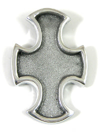 2.75x1.8in Silver Cross w/large inset Designer Pendant, ea