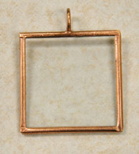 1.5 inch Square, Copper, Our Glass Frame Pendants, pack of 6