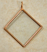 1.5x1.5in Diagonal Square, Copper - Our Glass Frame Pendants
