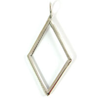 2" Diamond Silver Our Glass Single Frame Pendants, 6 pack