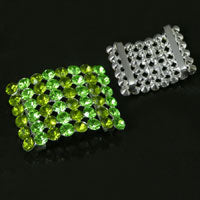 Bracelet Slide Crystals, Peridot Crystal AB