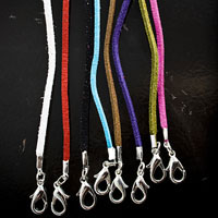 16 inch Suede Assorted Colors Choker-Necklace, silver clasp pack of 8