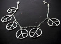 Peace Charm Silver Bracelet, ea
