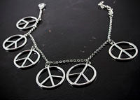 Peace Charm Silver Bracelet,  ea