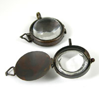 1 inch Round Dome Bubble Glass Locket Pendant, Antique brass, Pack of 2
