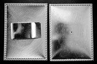 Silver Rectangle Belt Concho Slide Clip, each