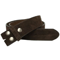 1.5in Chocolate Brown Suede Snap Belt Strap (size 34), -ea