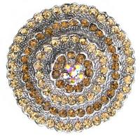 45mm Brooch/Pendant, Lt Topaz/Smoke Topaz, -ea