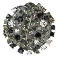 50mm Crystal Brooch/Pendant, Black Diamond-Crystal-Jet(black),- ea