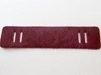 Red Burgundy Hair on Hide Leather Strips, 6 pack