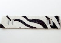Zebra Hair on Hide Leather Strips, 6 pack
