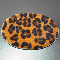 3.5in Chocolate Baby Leopard, Hair on Hide, pk/2