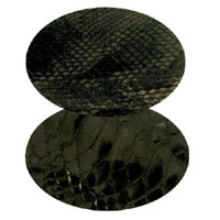 3.5in Python Skin - Black Oval Insert for Belt Buckles, Pkg/2,