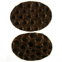 3.5in Crocodile Skin -Brown Oval Insert for Belt Buckles, Pkg. of 2