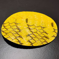 3.5in Python Skin - Yellow Oval Insert for Belt Buckles, Pkg/2,