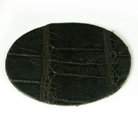 3.5in Black Crocodile Print Leather Oval Insert for Belt Buckles, Pkg/2