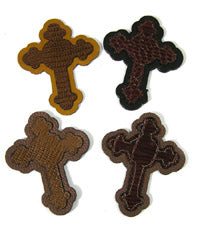 Leather Cross, Leather insert(assorted), pkg/2