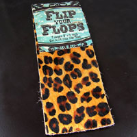 3x7in Brown Leopard Hair on Hide, cuff leather strips, pack of 2