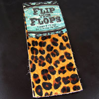 3x7in Brown Leopard Hair on Hide, cuff leather strips, pack of 2