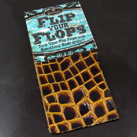 3x7in Brown Patent Crocodile(medium-scale) Print Leather Strips, pk/2