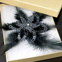 Black Feather Brooch, ea